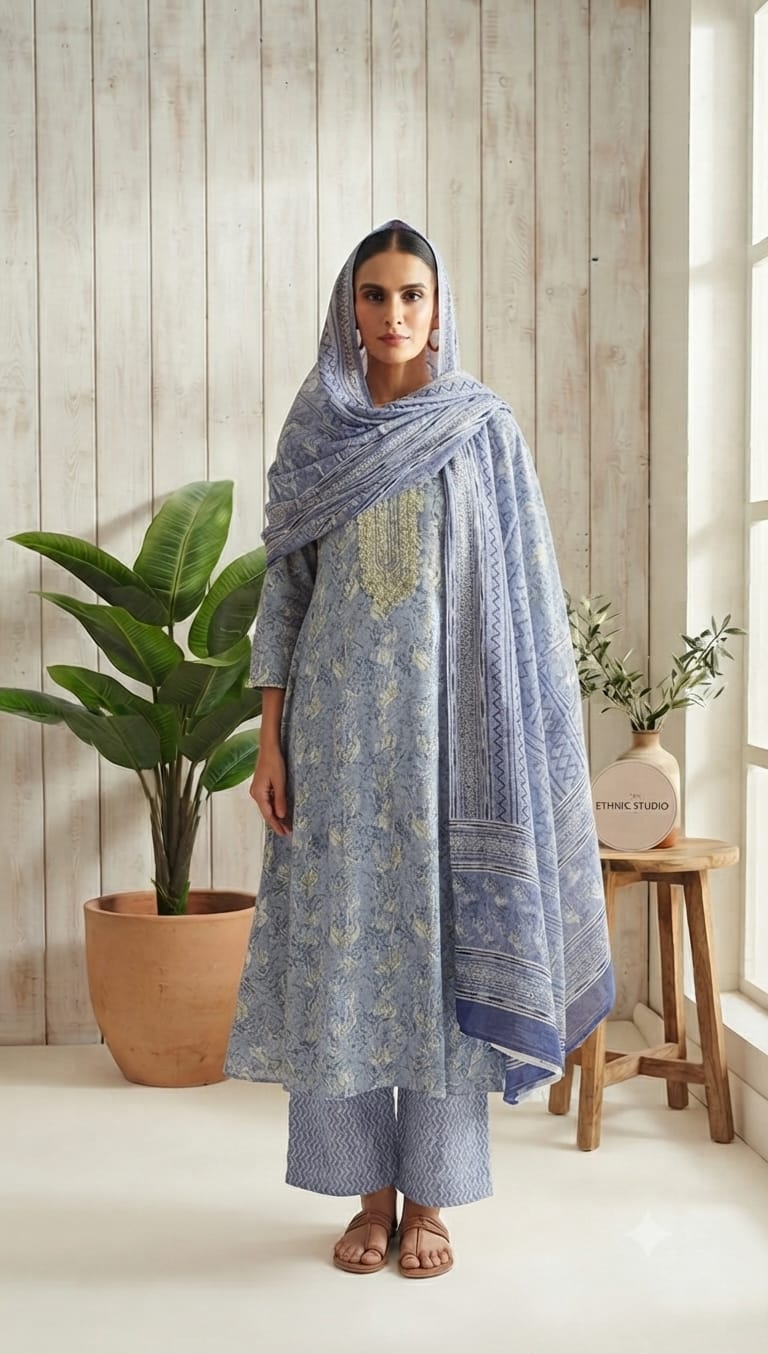 Jaipur Cotton Polka Print Suit Set ✨